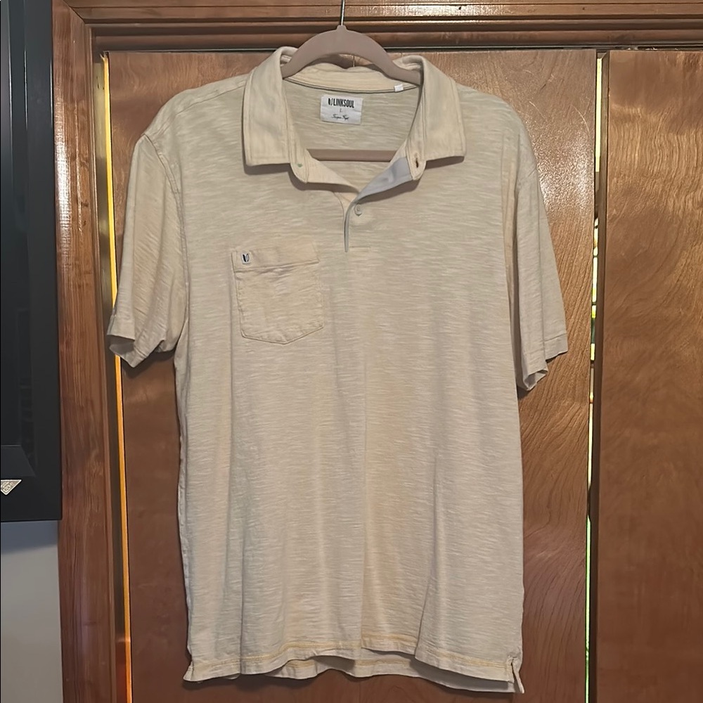Linksoul Men's Cream Polo Shirt
